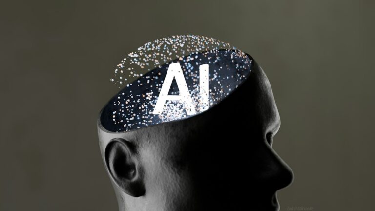 Abstract visualization exploring artificial general intelligence and human-level AI