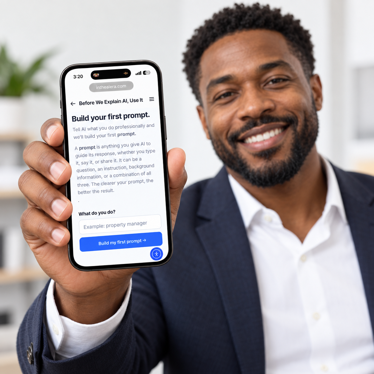 AI-Ready Professional Level I course lesson preview featuring a working professional using AI